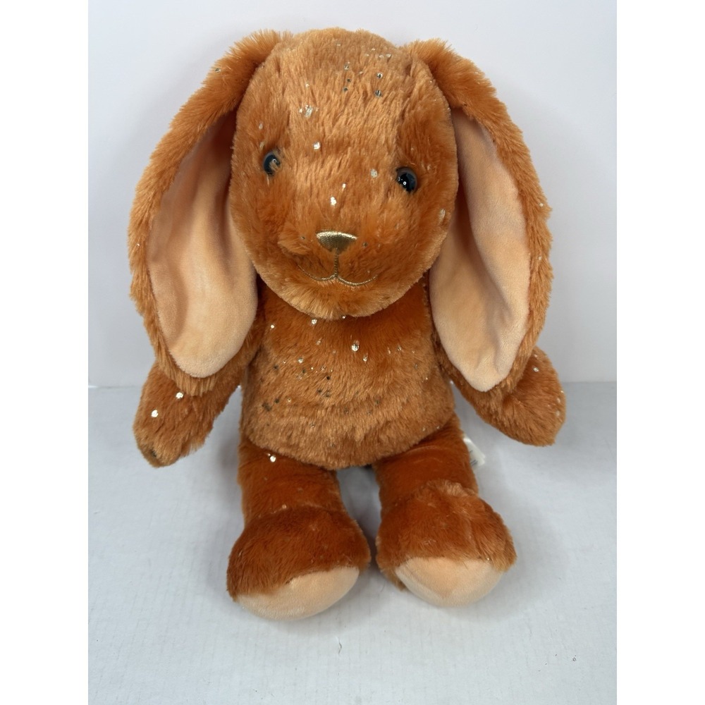 Build‎ A Bear Pumpkin Spice Gold Sparkles Bunny Rabbit 16" Plush BABW Pawlette